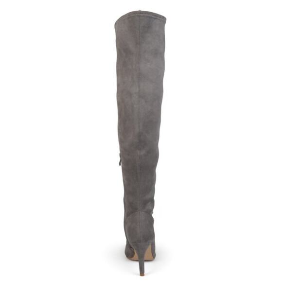 NEW Journey Collection Women’s Trill Round Toe Over The Knee Boots - Grey Size 6 - Picture 3 of 8